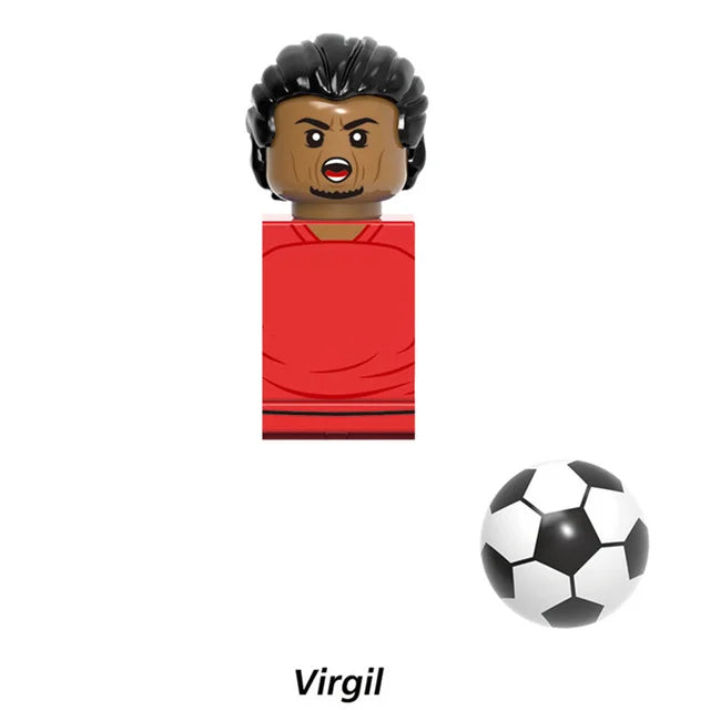 World Famous Football Players Figurine Messi Ronaldo Neymar Lewandowski Mini Action Building Block Model Toy Kids Gifts