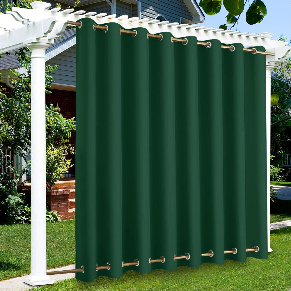 Patio Outdoor Curtain Waterproof Thermal Insulated Double Grommets Sun Block Windproof Window Curtains For Garden Drapes Porch