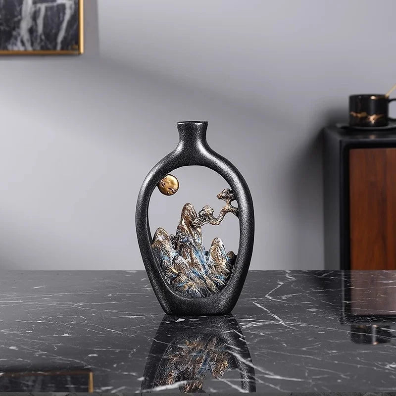1PC Landscape Retro Decoration - Modern Desktop Vase Display