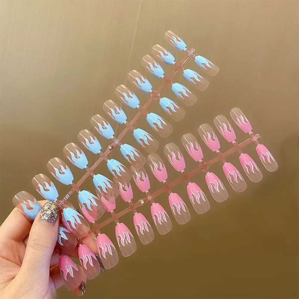 Nails Art Fake Nail Tips False Press on Coffin with Glue Stick Designs Clear Display Short Set Full Cover Square Press On Nails