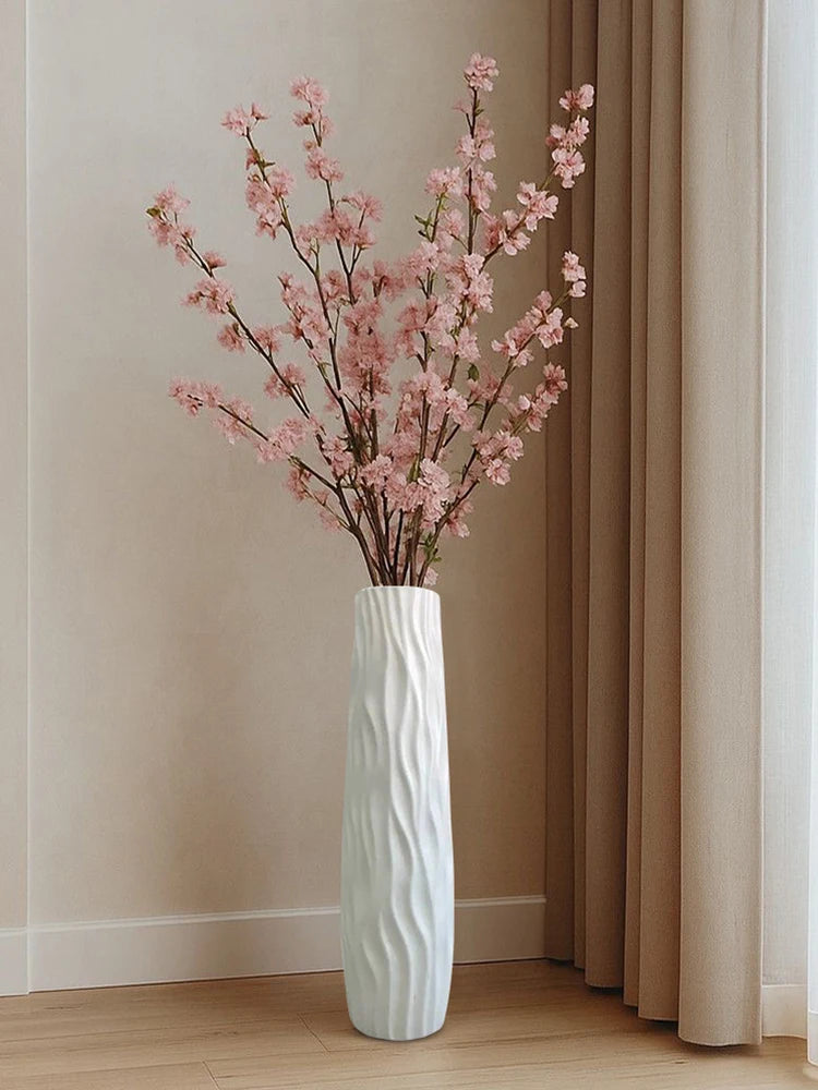 Large Floor Vase Decorative Vase Textured Floor Standing Vase for Home Living Room