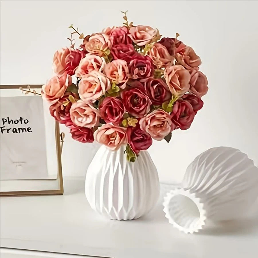 1pc Modern Style Striped Plastic Vase