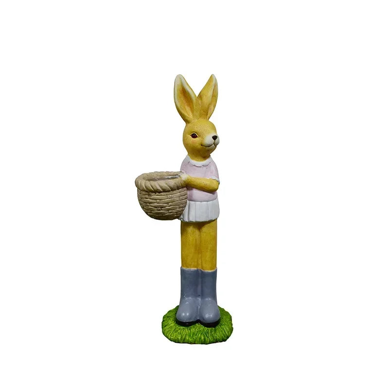 Cartoon Rabbit Flower Pot Creative Animal Sculpture Ornaments Garden Villa Landscape Bonsai Container Kindergarten Decorations