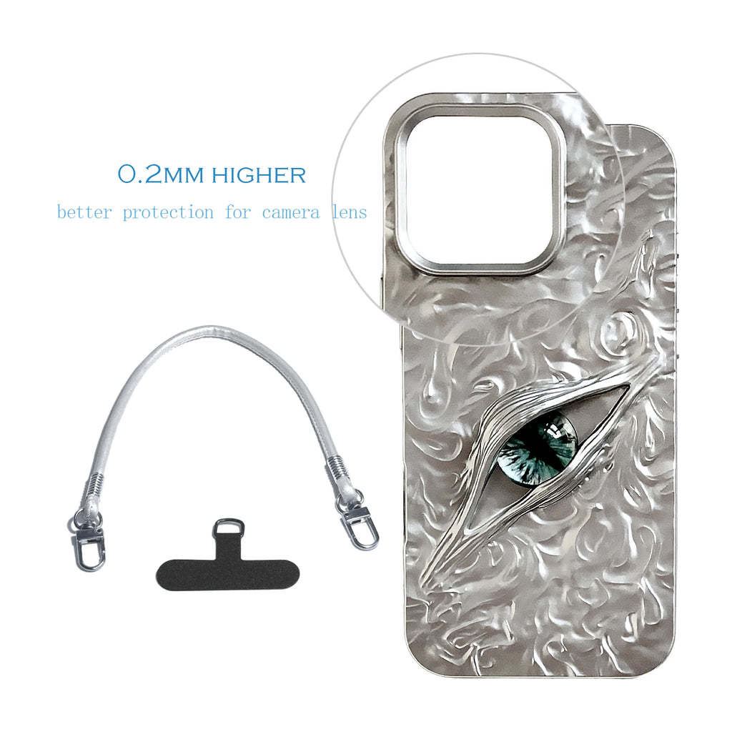 Fashion Phone Cases for iPhone 17 Air 16 Pro Max 15Pro 14Pro Personalized 3D "Devil's Eye" Design Cover Halloween Couple Case