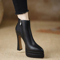 2025 New Ultra-high Heel Stretch Boots for Women Autumn Winter New Style Pointed-toe Thick-soled Waterproof Platform Ankle Boots