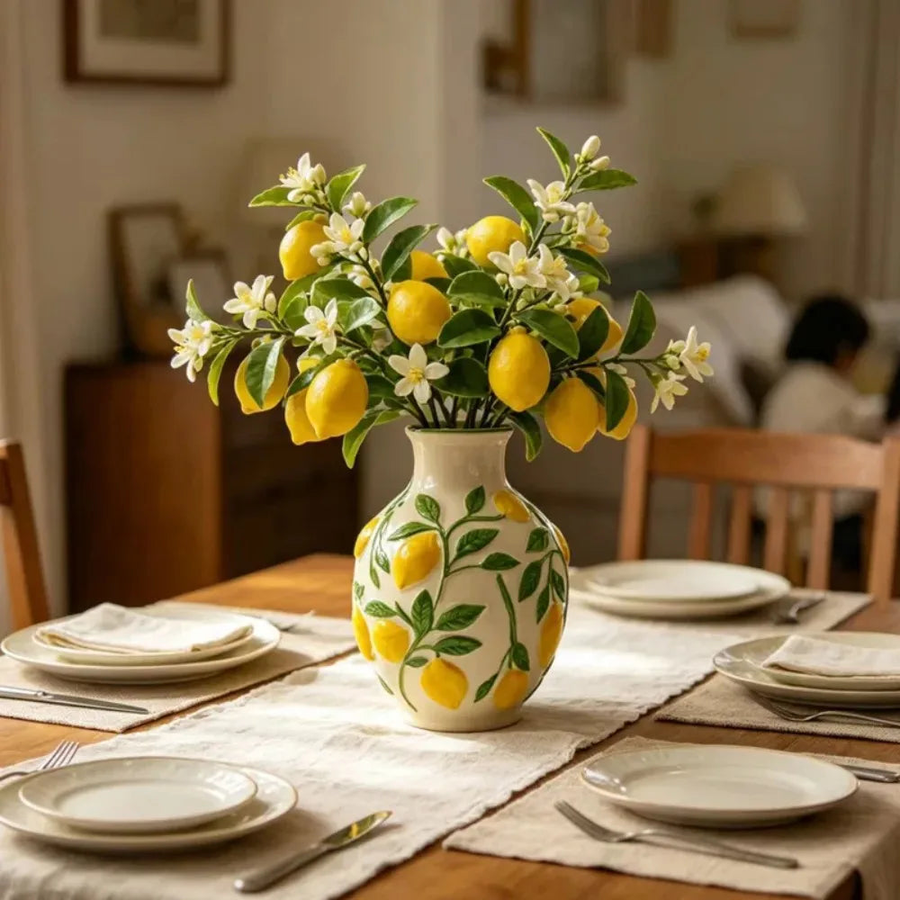Ceramic Lemon Flower Vase