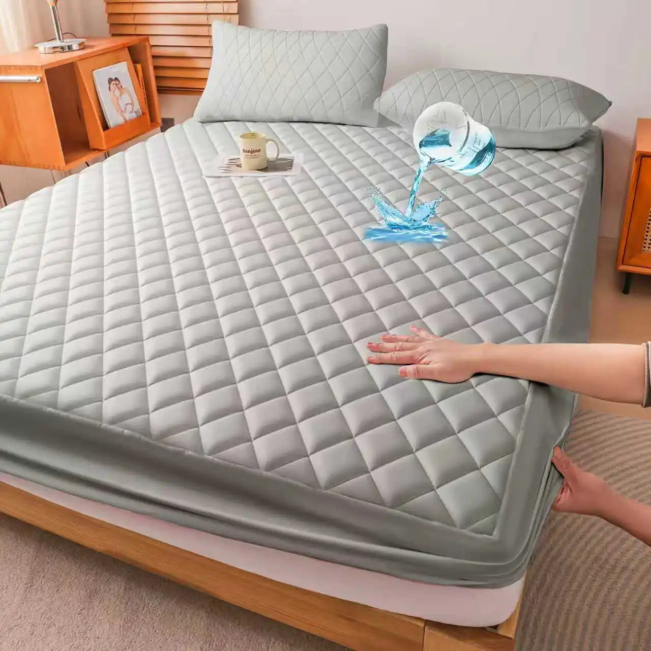 Waterproof Mattress Cover Mattress Protector Soft Breathable Bed Fitted Sheet