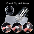 Nail Stamper Kit | Jelly Silicone Stamp + Scraper + Stencil Templates | French Tip Nail Art Tool