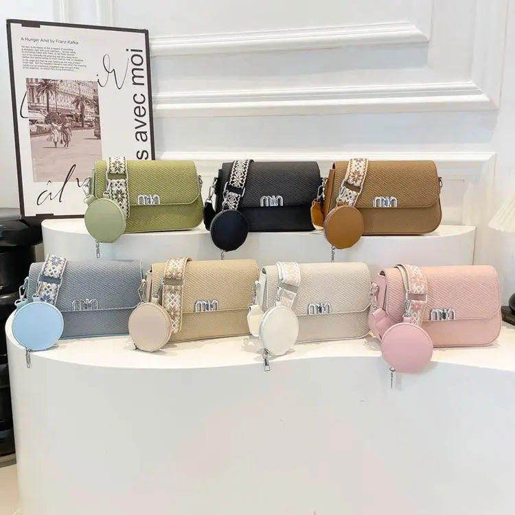 ‌2025 Korean-Style Wide Strap Bag - Crossbody/Shoulder/Handheld Multi-Way Purse, Trendy Small Handbag for Women