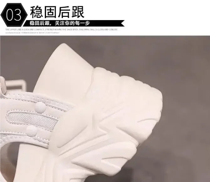 Brand Chunky Platform Sandals Women 10.5CM High Heels Sexy Open-toed Sandals Wedge Increased Shoes Ladies Beach Summer Sandalia
