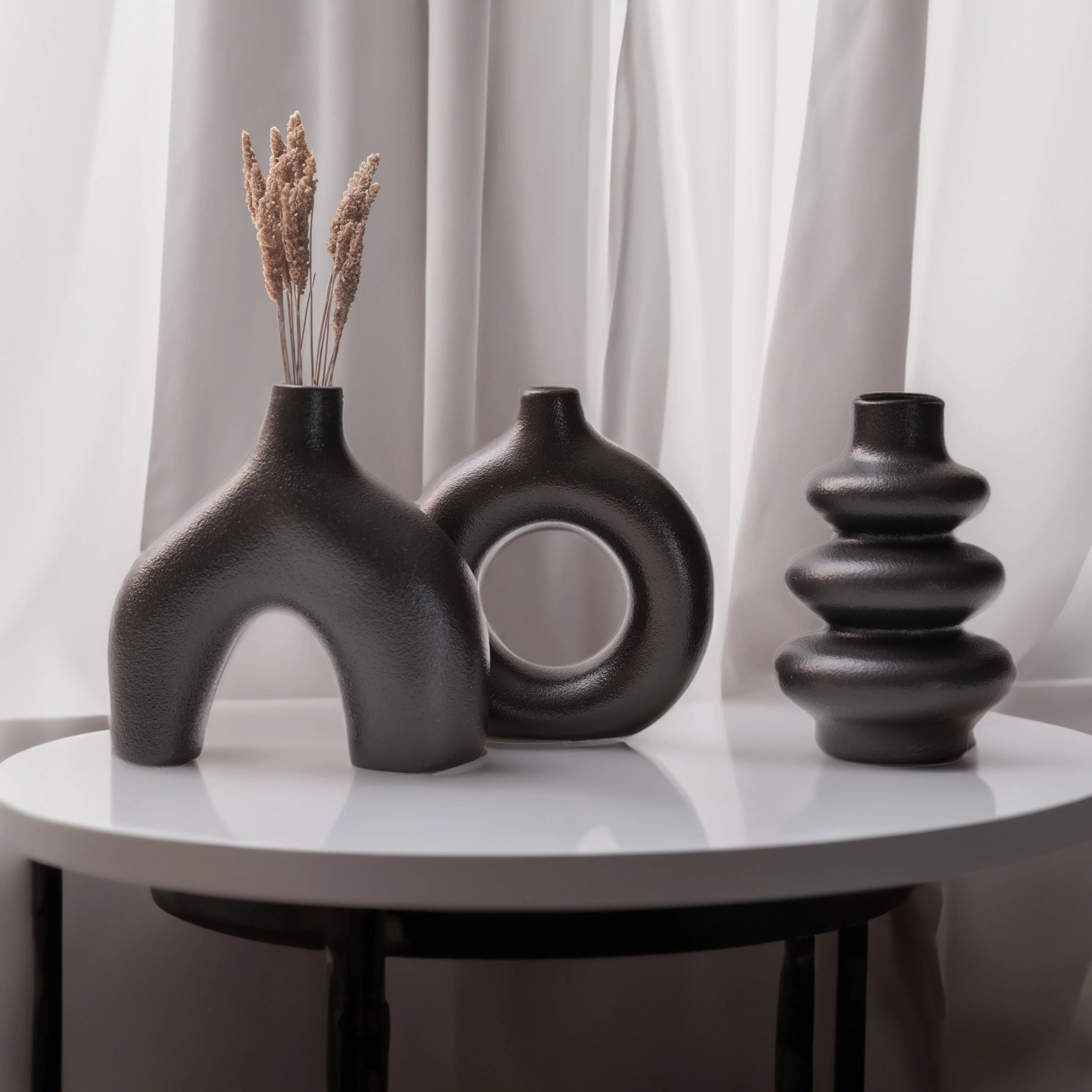 Bohemian ceramic vase set, decorative vase ornaments
