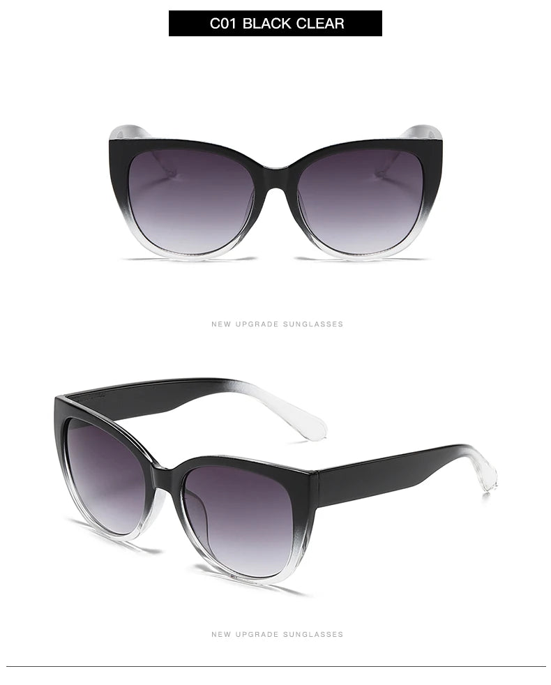 Fashion Cat Eye Sunglasses Women Brand Desginer Sun Glasses Gradient Simple Wide Leg Design Unisex Cateye Female Shades UV400