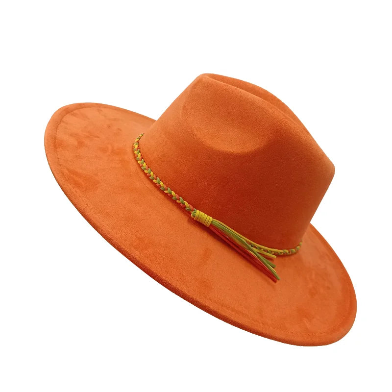 Gorras Para Hombres Three styles Suede Hat Water drop hat 9.5cm Wide Brim Fedora Hat Women's Autumn and Winter Felt Jazz Hat