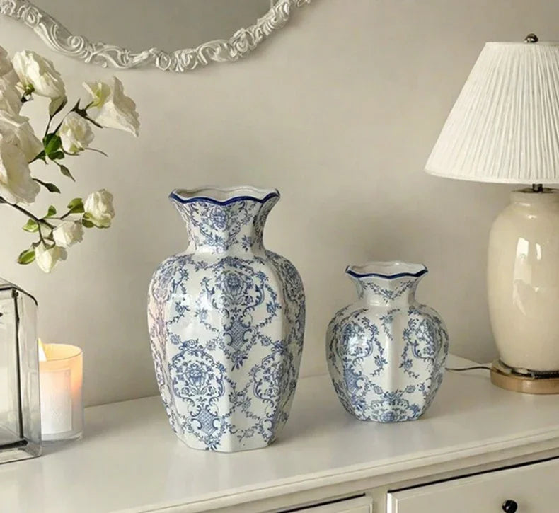 Hand-Painted Vase Blue White Porcelain Vase
