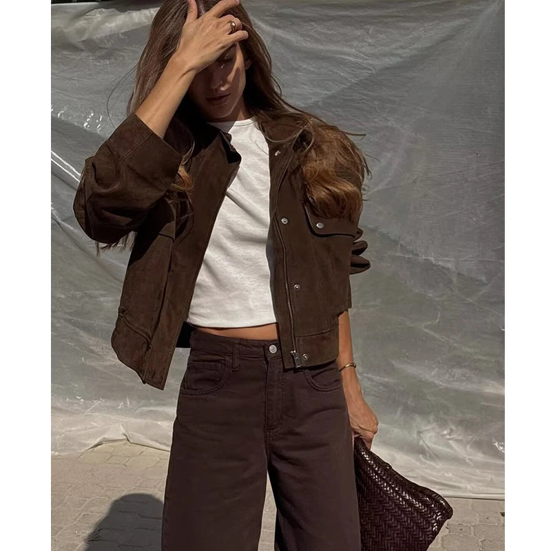 Fashion Big Pocket Elegant Women's Loose Warm Jacket