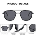 BARCUR Fashionable Trendy Polarized Sunglasses Polygon Frame with Delicate Thickened Striped Design – TAC Lens UV400 Protection for Driving and Outdoor Activities Women’s Fashion Sunglasses for Summer