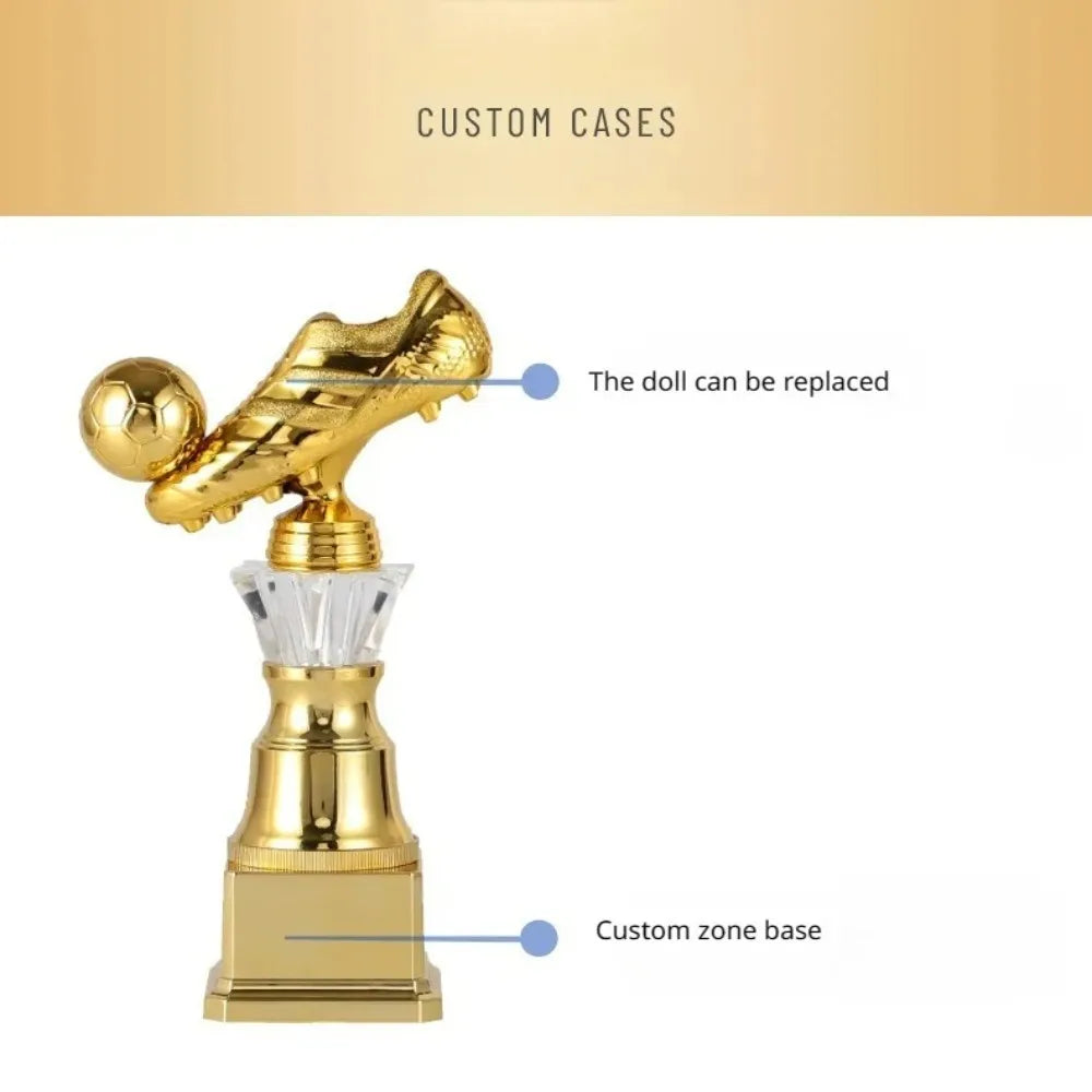 Youth Sports Golden Boot Award Trophy Football Match Plastics Soccer Fan Club Souvenir Cup Competition Honor Handicraft Football