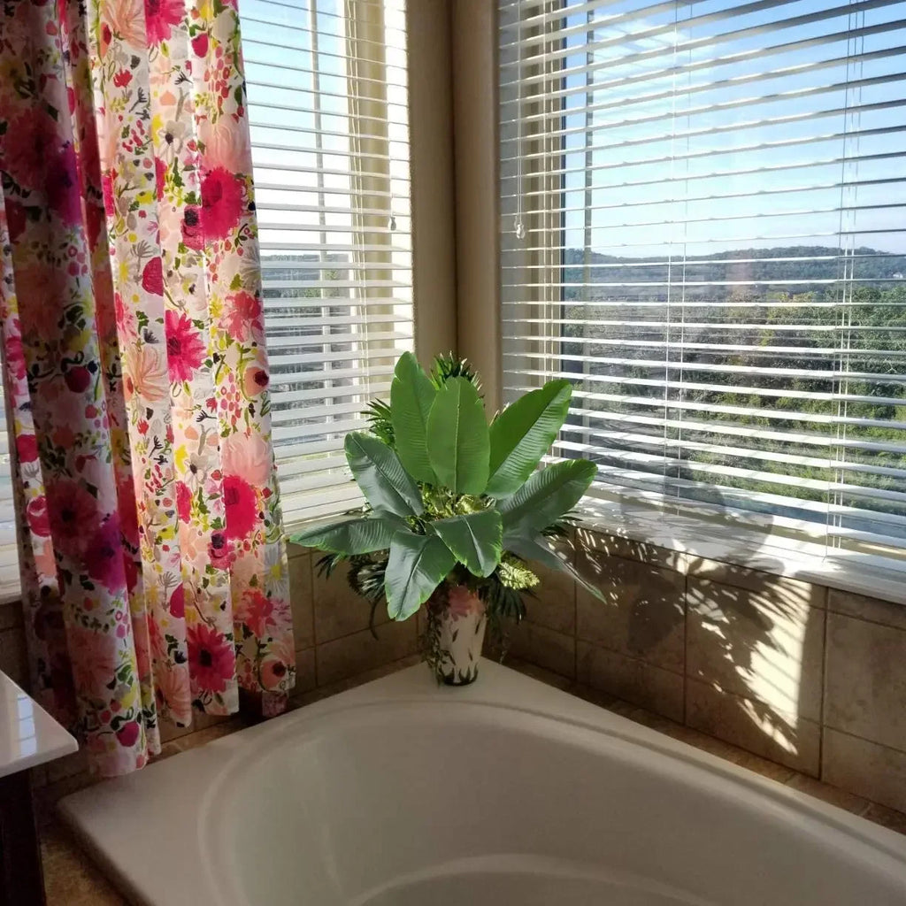 Artificial Plant Fake Banana Tree Leaves with Stems Greenery