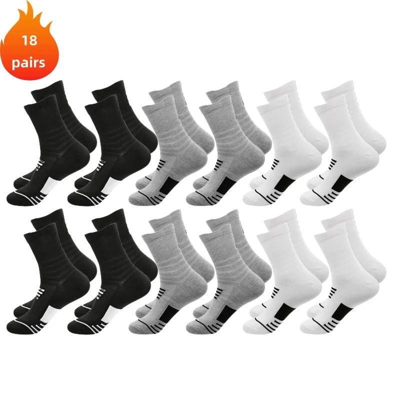 3 Pairs Breathable Mesh Athletic Terry Socks Cushioned Moisture-managing and Durable Reduces Foot for Running Hiking & Sports