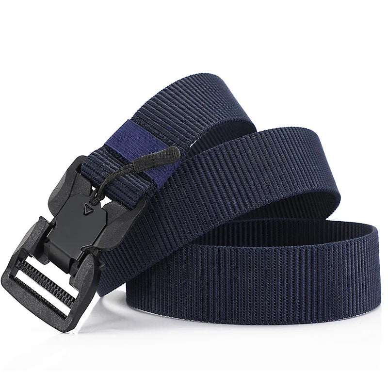 Man Belt Nylon Webbing  Working belt Casual belt men Magnetic Canvas Buckle Fabric Waist Belt Men's trousers Waistband HB050 ﻿