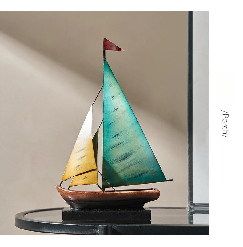 Creative Sailboat Model Ornament, Luxury Decor for Living Room TV Cabinet Bar Office Desk Decoration Home Decoration Accessories