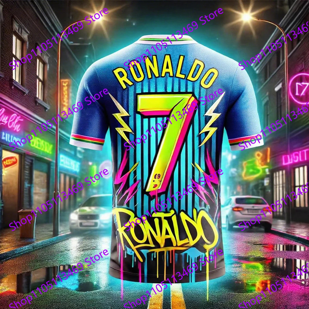 Fashion Cristiano Ronaldo Football Jersey for Fans 3D Printed Limited Top Mens Sportswear Casual Breathable Top