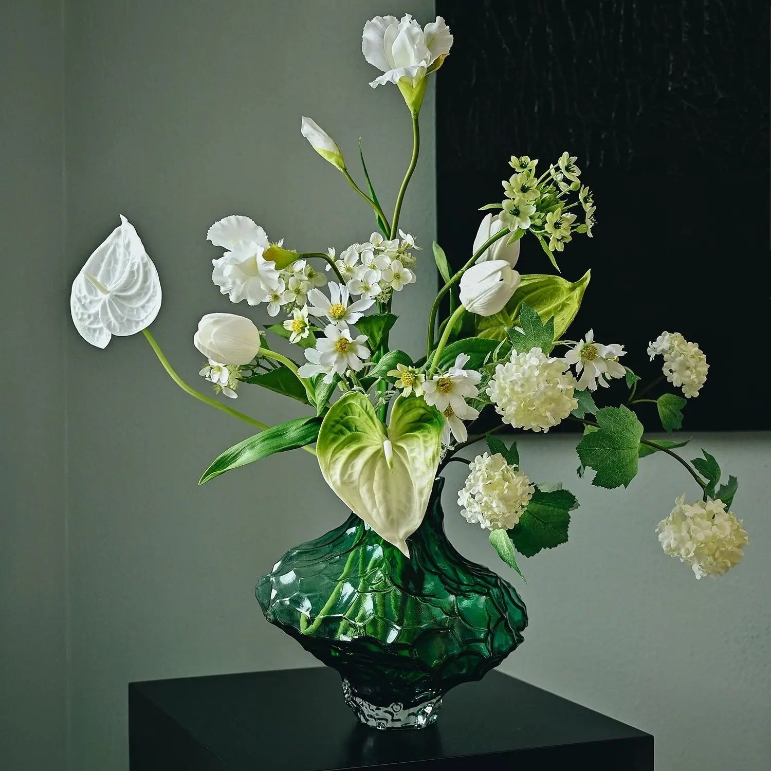 Vase in The Ancient Style Canyon Glass Thickened Creative Senior Sense of Home Decoration Valley Flower