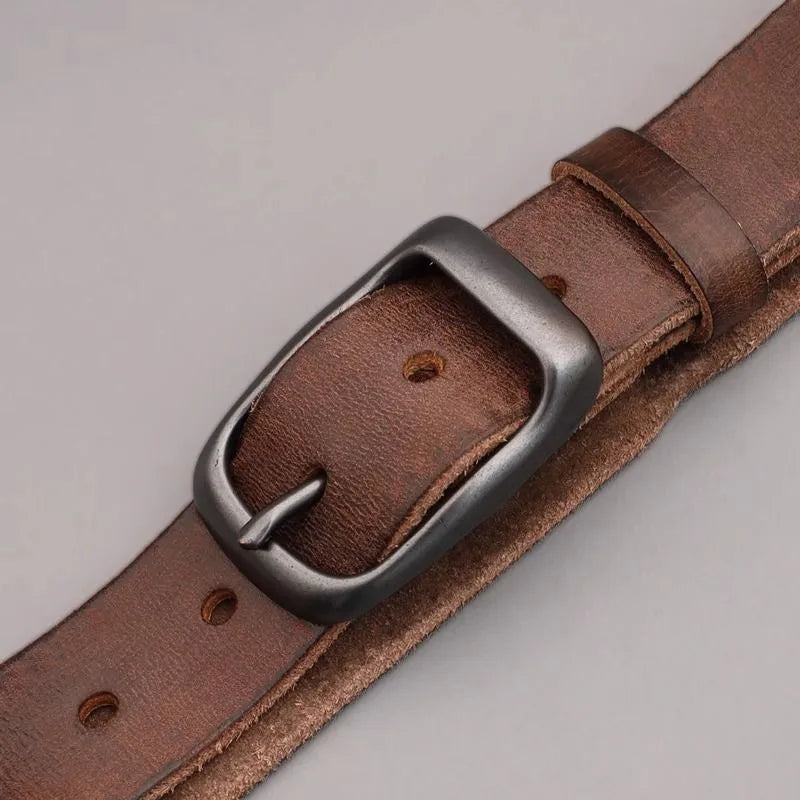 New Men's High-Quality Leather Belt Metal Pin Buckle Belt Leisure Business Waistband Fashionable Male Accessory Designer Belt
