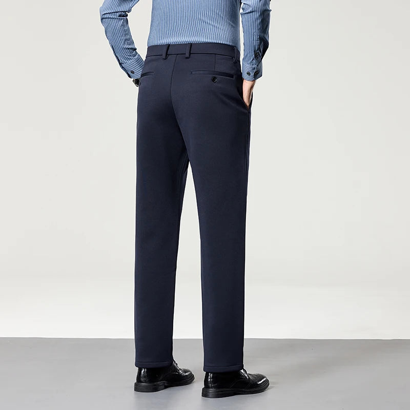 Men's Big Tall Classic Dress Pants High Elasticity Wrinkle Resistant Elegant Casual Straight Leg Business Daily Trousers