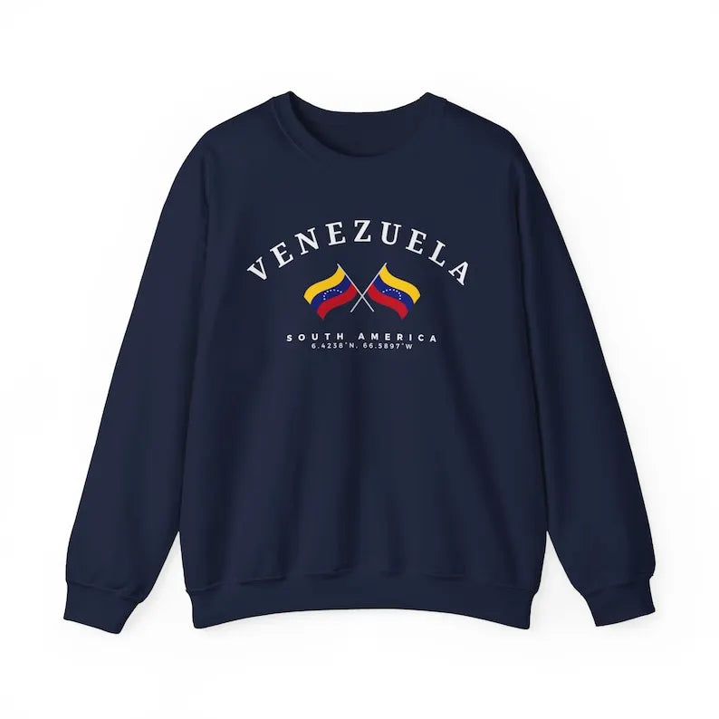 Venezuela Sweatshirt Venezuelan Shirt South America Gift Souvenir Soft Comfortable Unisex Pullover Casual Wear Men Women Trendy