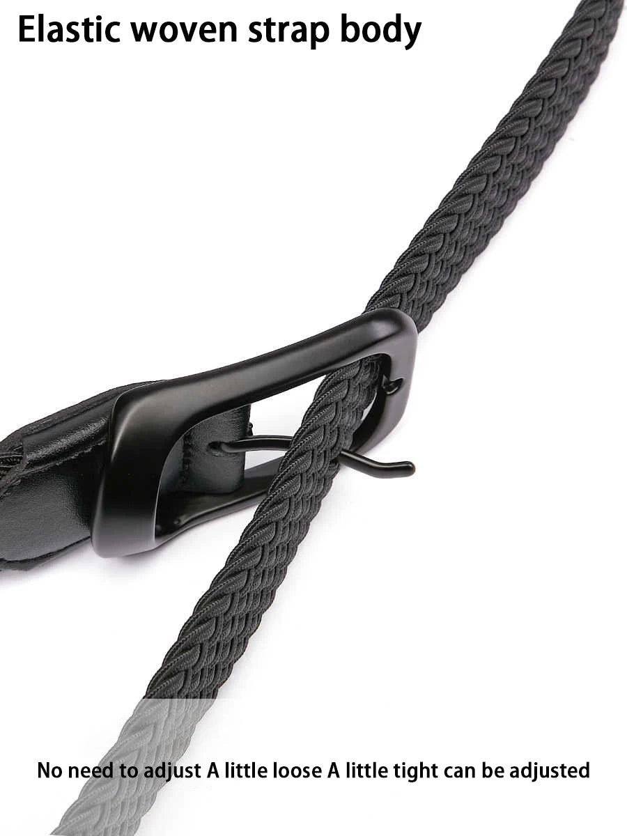 Weaving Belt Men's Fashionable Belt for Young Adults Casual Multifunctional Canvas Pants Belt with Elastic Golf Studs Fabric Lea