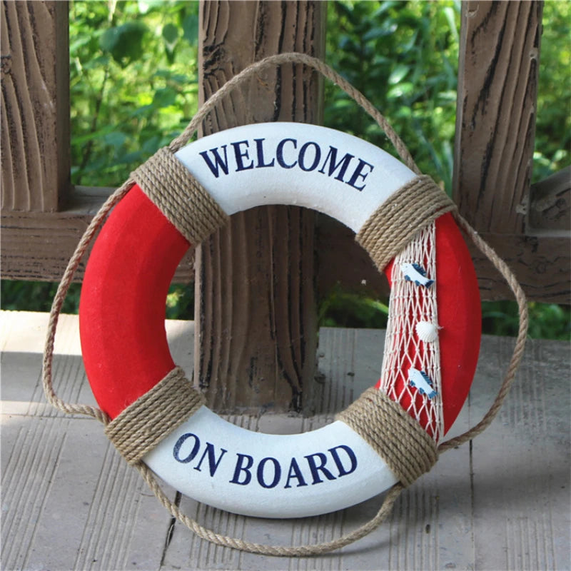 Mediterranean Style Foam Lifebuoy Hanging Tire Decoration Bar Window Background Wall Decoration Wall