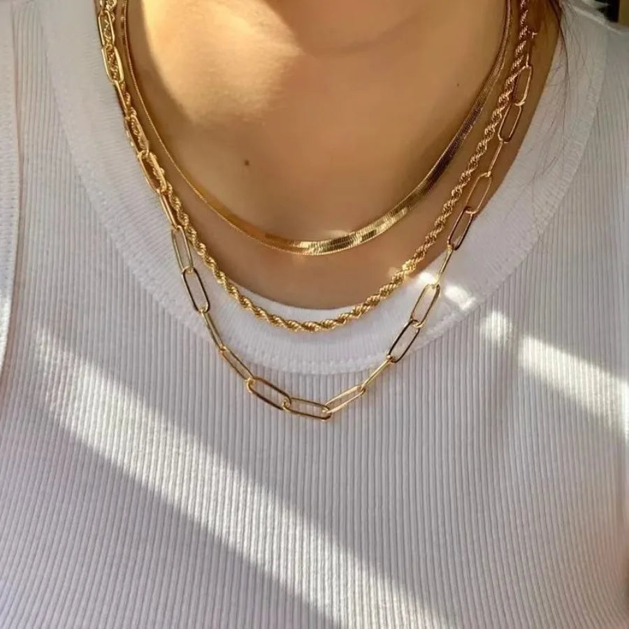 14K Gold Silver Plated Snake Chain Necklace Herringbone Necklace Gold Choker Necklaces for Women Girl Gifts Jewelry