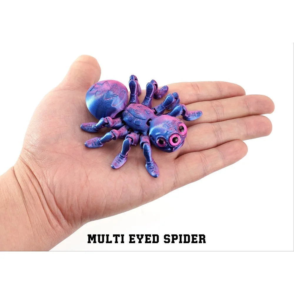 3D Printed Spider, Articulated 3D Animals,Relief Stress Fidget Toys, Desktop Pet Halloween Surprise Gift for Home Office Décor
