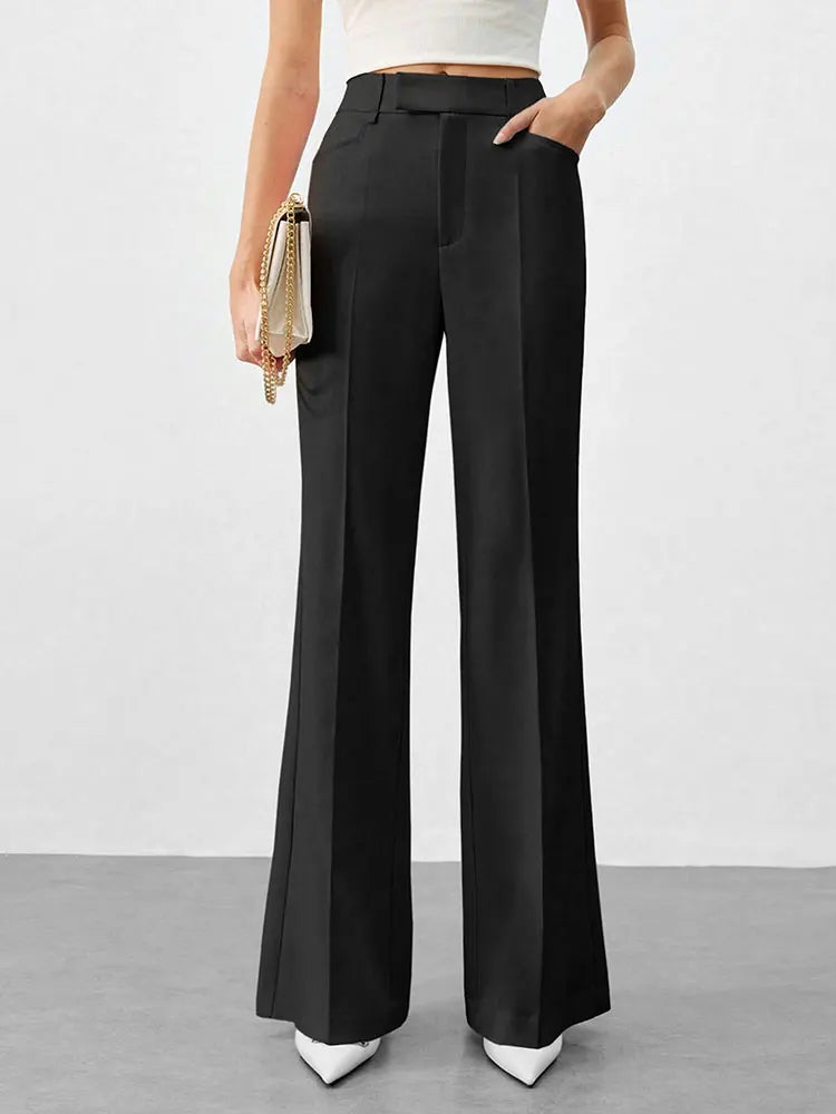 Women Suit Pants Autumn New Streetwear Fashion Casual Slim Pockets Zippers Trousers Solid Elegant Lady Versatile Pants Clothing