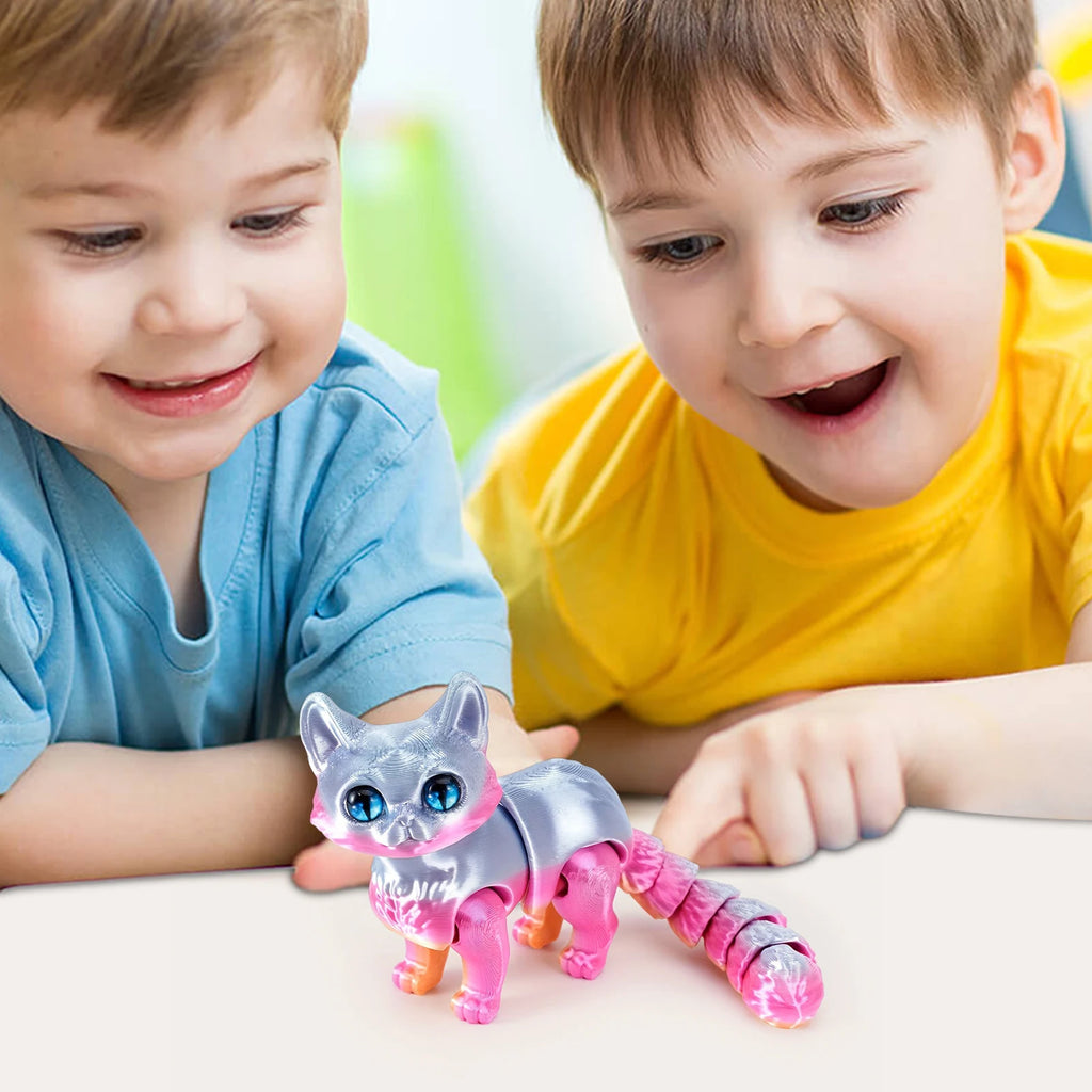 3D printed cats, 3D animals for stress relief, desktop decorations suitable for office workers, and small ornaments for adults