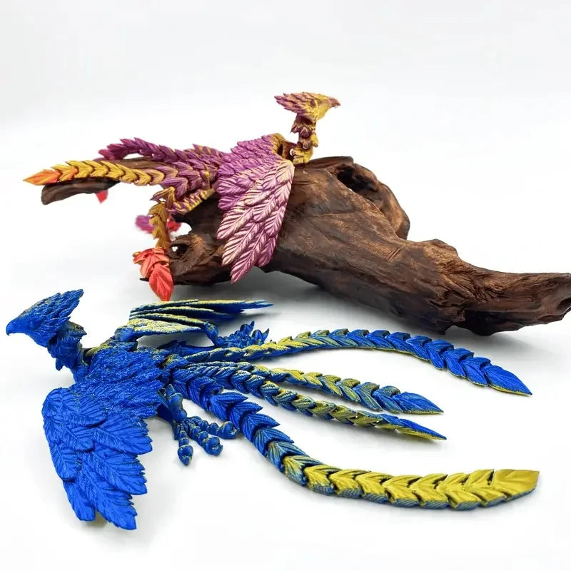 3D Printed Long Tail Phoenix Simulation Animal Model: Joint Movable Design – Perfect as Home Ornament & Engaging Children’s Toy