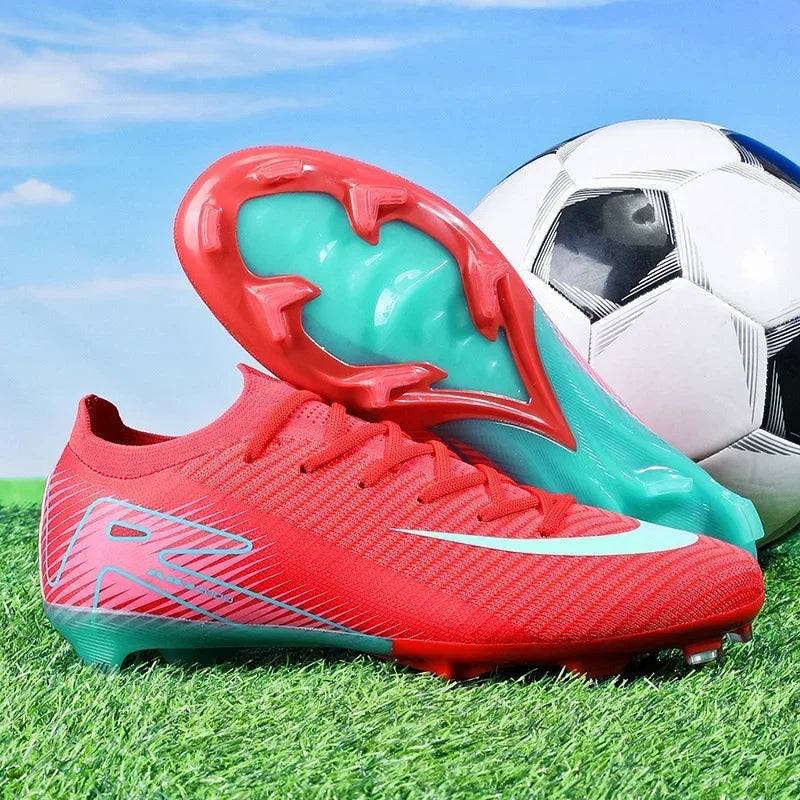New Men Outdoor Football Boots Soccer Shoes Cleats Match Training TF/FG Grass Ankle Long Spikes Sport Hot-selling High-quality