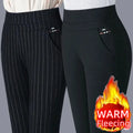 Casual Elegant Office Slimming Solid Color Fleecing Thick Thin Women's Pants Elastic Waist Tight Pencil Pants