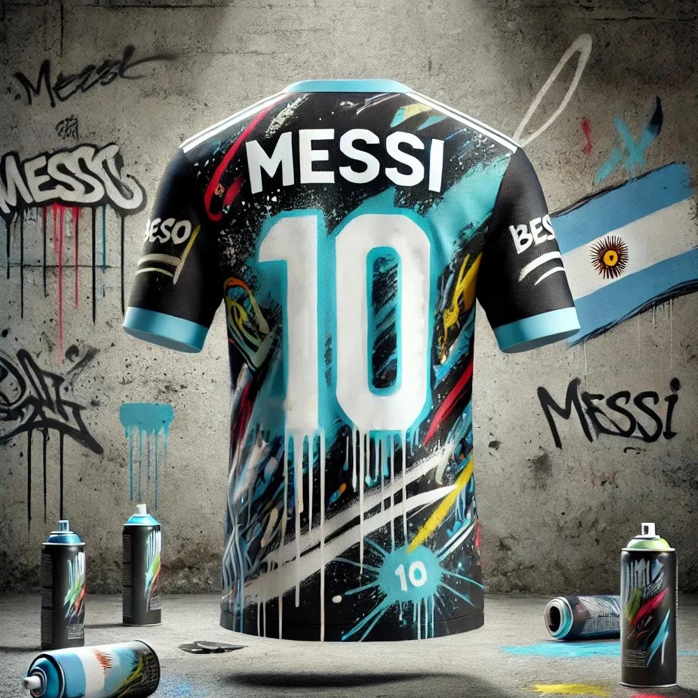 Messi No. 10 Football Jersey With 3d Printing, Quick-Drying, Breathable And Comfortable, Outdoor Sports T-Shirt