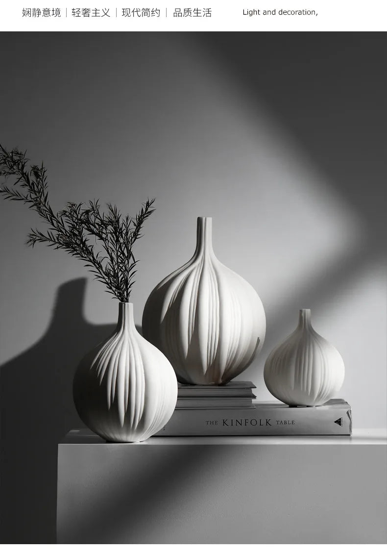 Elegant Ceramic Vase Decoration Dry Flower Arranger