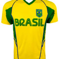 Brazil National Soccer Team Sports Jersey T-Shirt Contrasting Breathable Short Sleeved Children'S Adult Outdoor Fitness Top