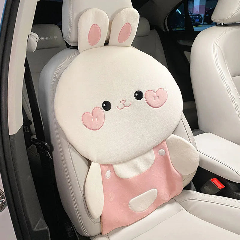 Cute Cartoon Animal Car Seat Covers Cushion Breathable Ice Silk Universal For Women Ladies Gifts Auto Interior Decor Accessories