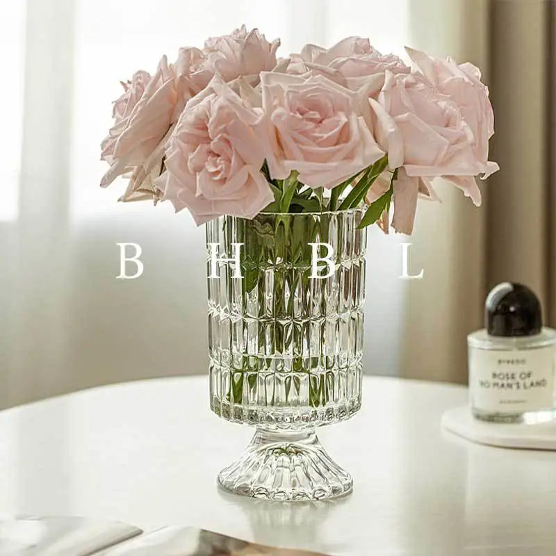 Embossed Vase Glass Crystal Net Red French High-quality