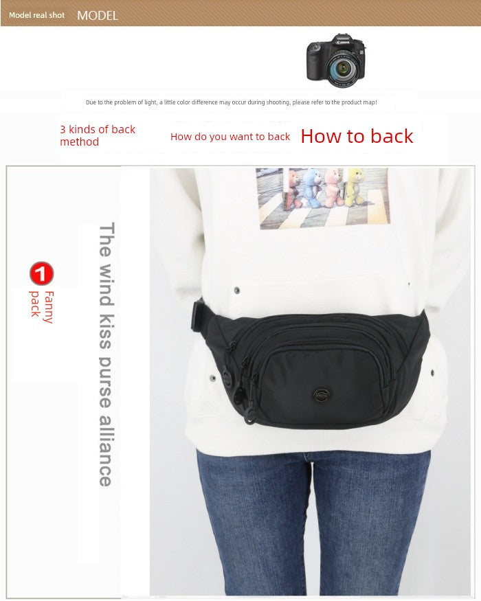 Unisex Waist Bag Multi-Functional Large Capacity Water Repellent Outdoor Sports Mobile Phone Wallet Oxford Cloth Cashier Bag