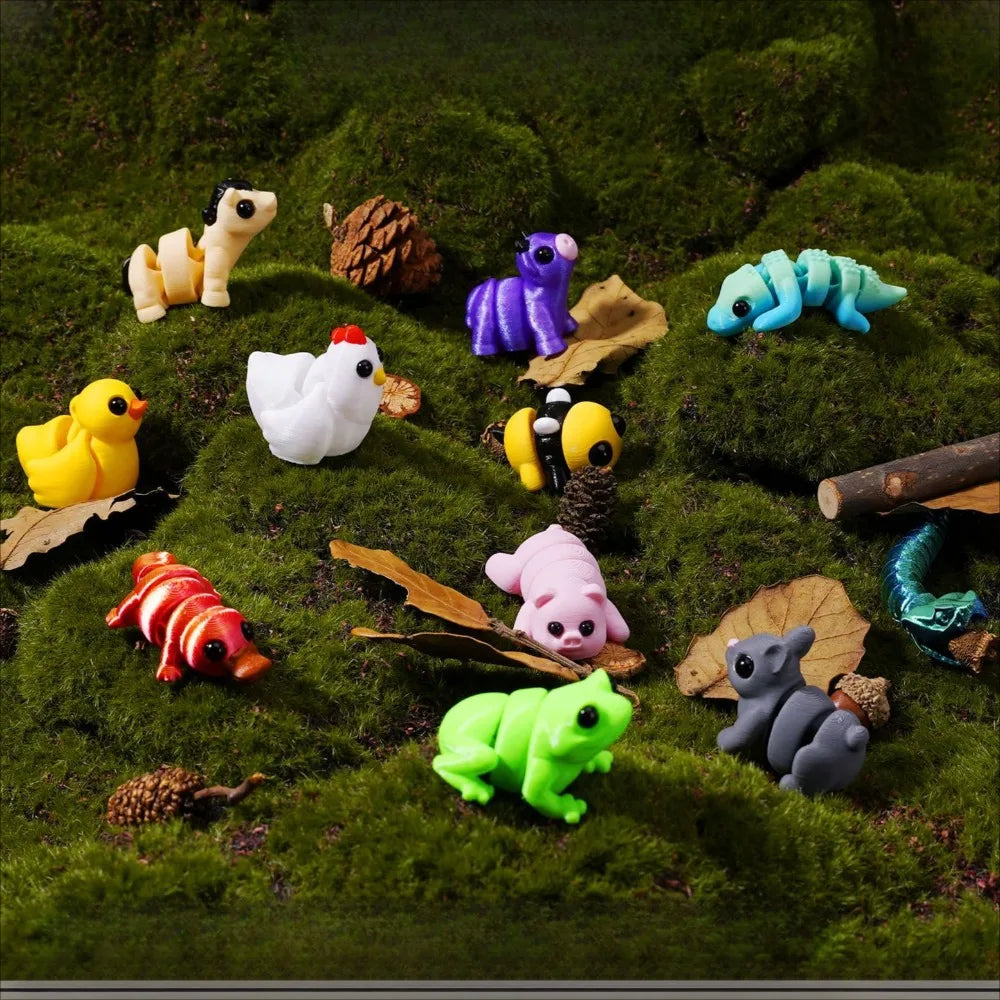 3D Printed Animals Movable Joint Fidget Toy Figurine Simulation Animal Office Desktop Ornament 2026 New Year Gifts Crafts Gift