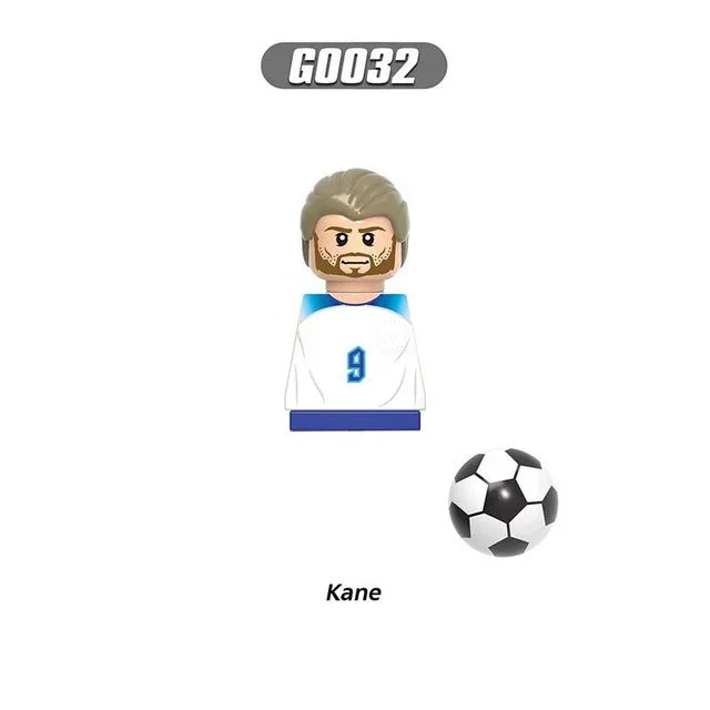 World Famous Football Players Figurine Messi Ronaldo Neymar Lewandowski Mini Action Building Block Model Toy Kids Gifts