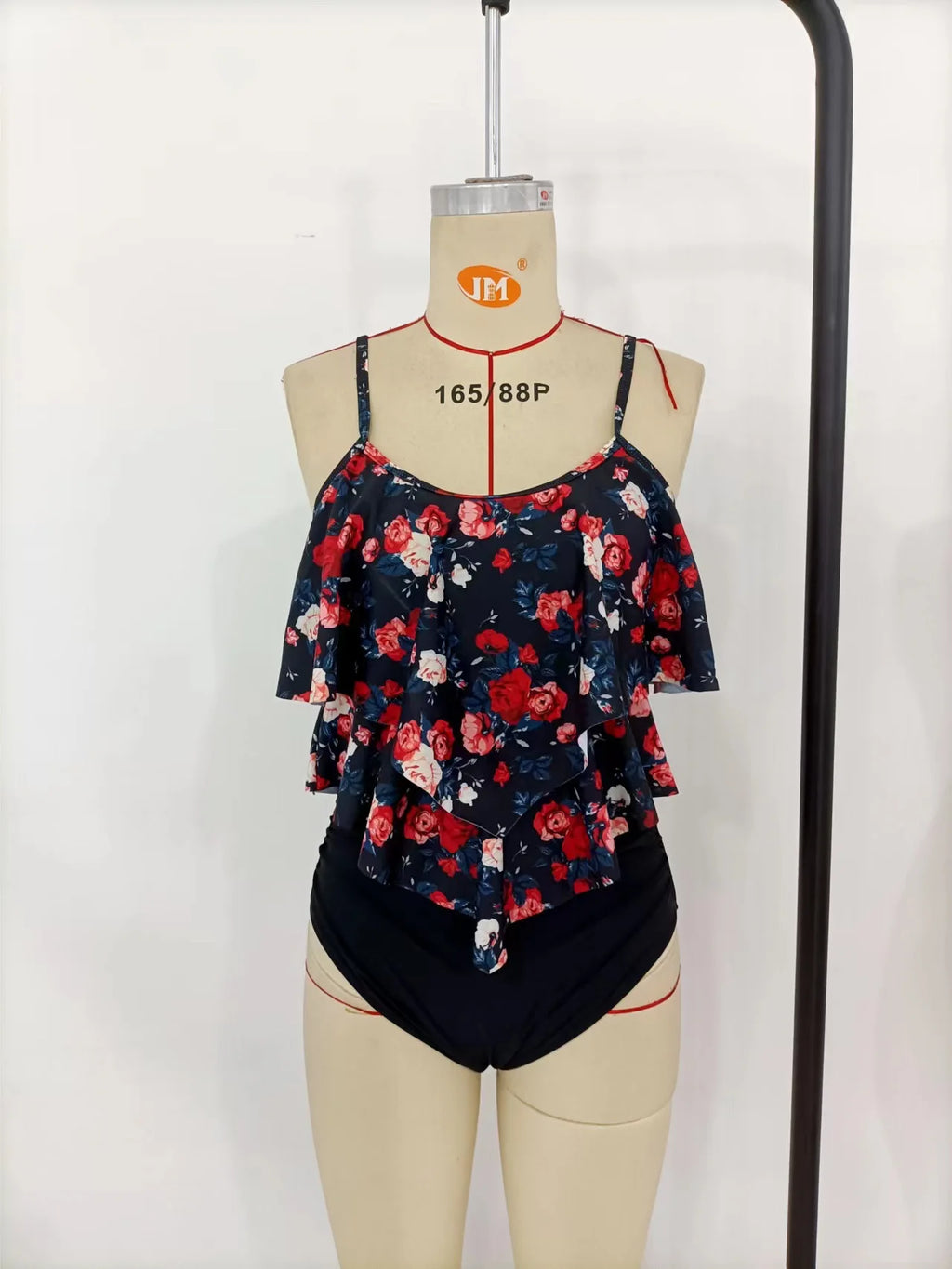 Swimwear Ruffles Women Suits Two Piece Sets Printed Beachwear High Waist Bikini Set Bottoms Push Up Tankini Swimsuits Women