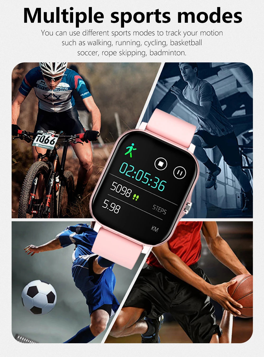 Smart Watch For Men Women Kids Message Remind Music Control Sport Step Calories D13 Smartwatch Alarm Clock 116Plus