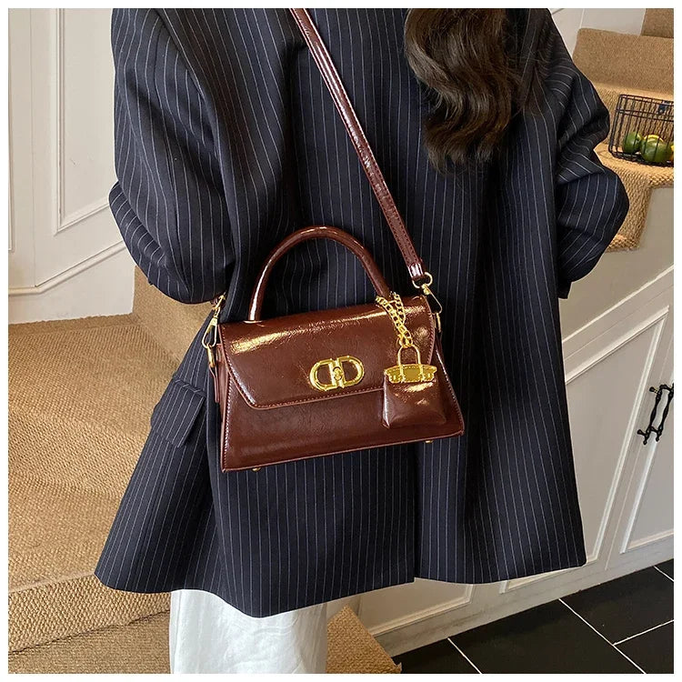 Famous Designer Leather Shoulder Bag For Women - Classic Elegant Handbag Messenger Bag Ladies Luxury Brand
